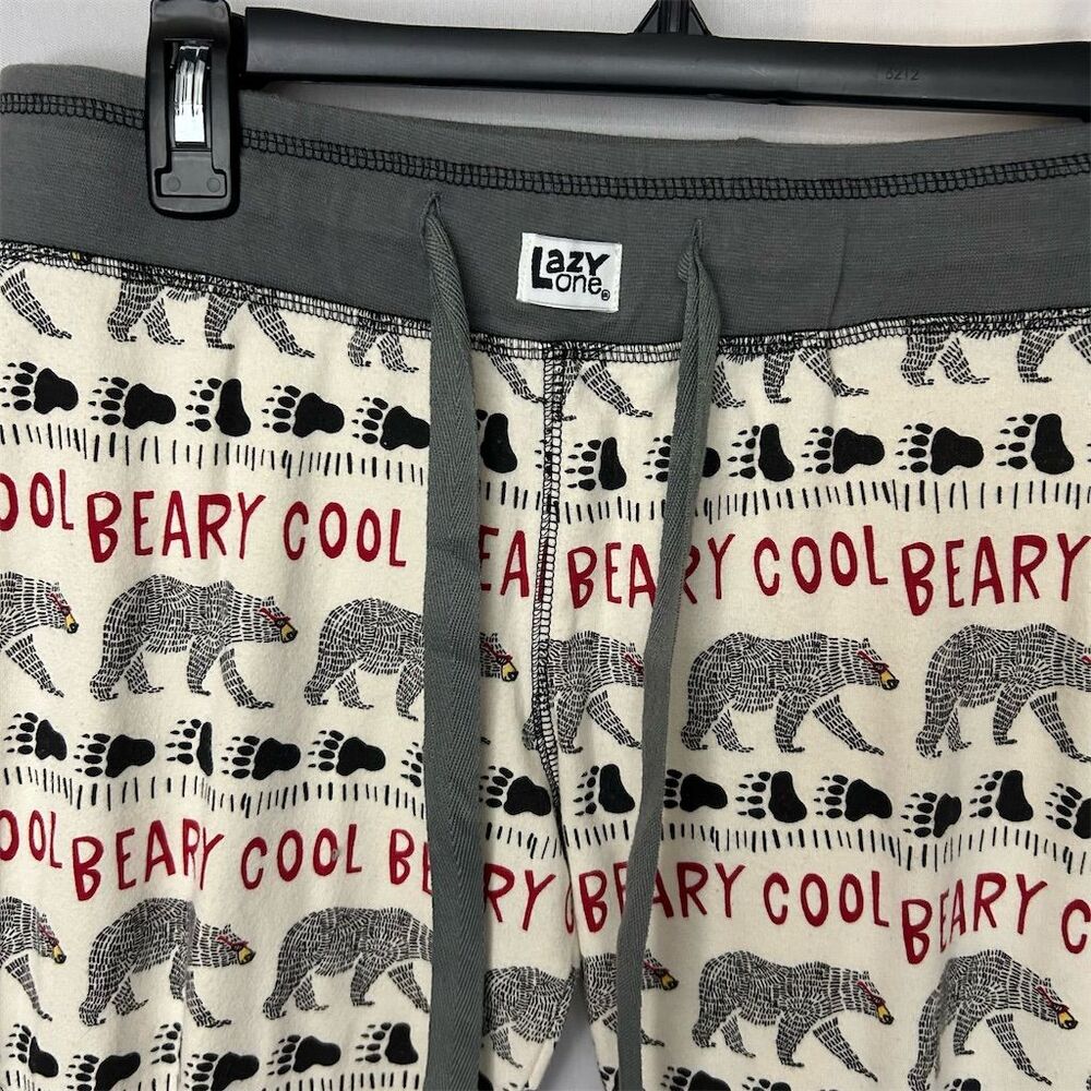 Lazy One Women's Pajama Pants M Beary Cool Graphic Print Multicolor - Picture 2 of 5